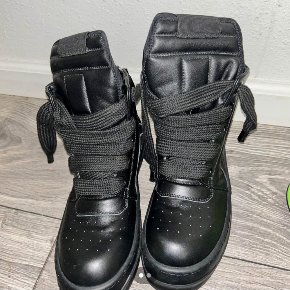 Rick Owens Black Jumbo Laced Sneakers